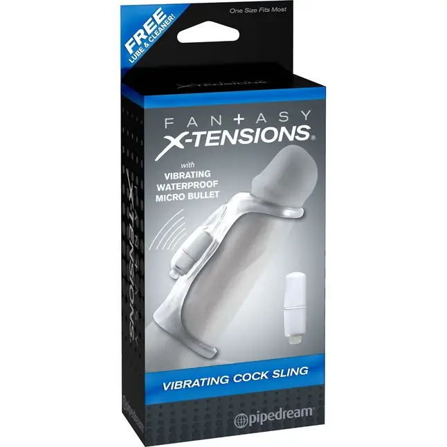 Прозрачная вибронасадка Vibrating Cock Sling - 14 см - Fantasy X-tensions