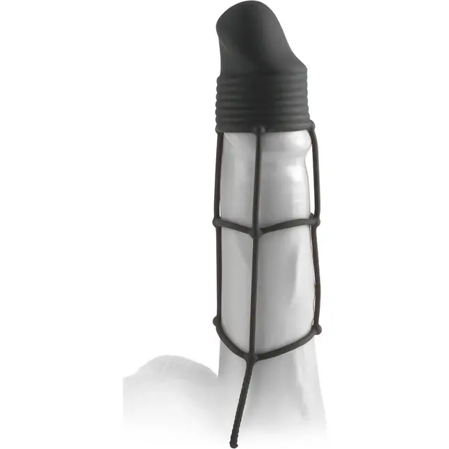 Чёрная насадка Silicone Performance Extension - 14 см - Fantasy X-tensions. Фотография 2.