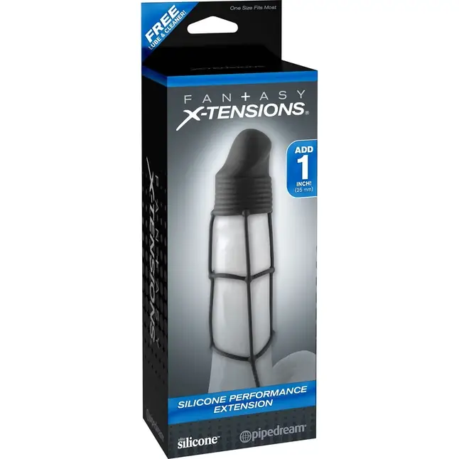 Чёрная насадка Silicone Performance Extension - 14 см - Fantasy X-tensions
