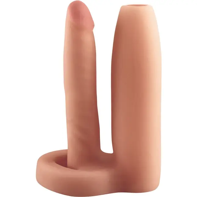 Телесная насадка с анальным фаллосом Double Trouble Girth Gainer - 15,2 см - Fantasy X-tensions. Фотография 2.