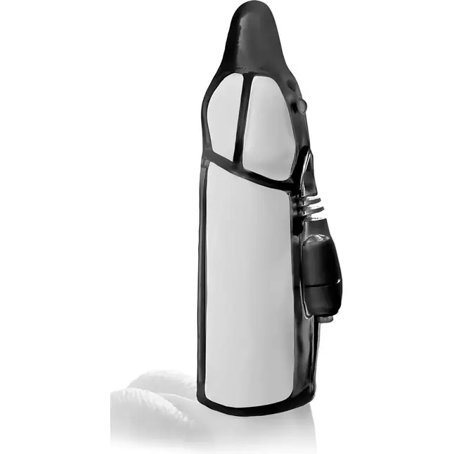 Чёрная вибронасадка Vibrating Cock Rocket - 17,7 см - Fantasy X-tensions. Фотография 2.