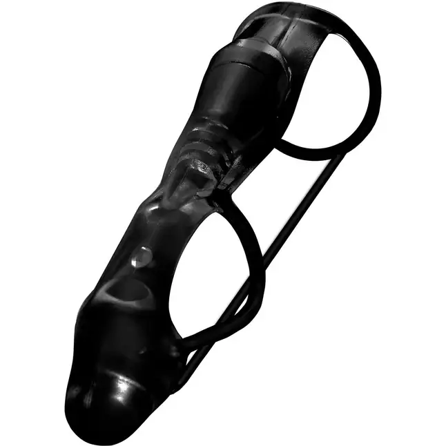 Чёрная вибронасадка Vibrating Cock Rocket - 17,7 см - Fantasy X-tensions. Фотография 3.