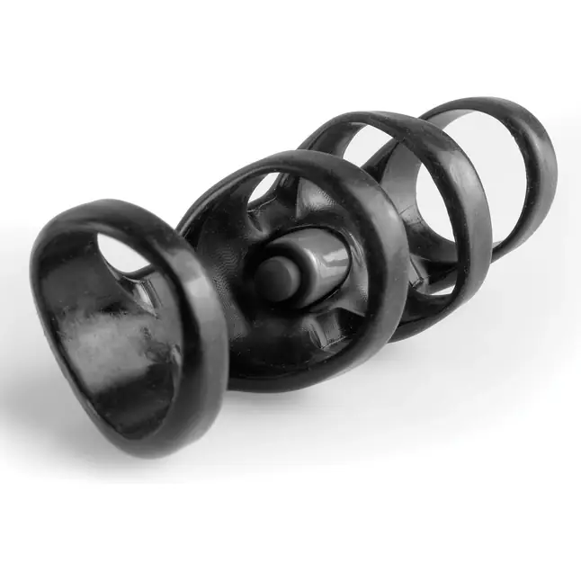 Чёрная вибронасадка Vibrating Power Cage - Fantasy X-tensions. Фотография 2.
