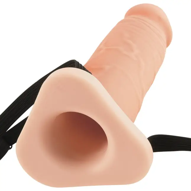 Телесный реалистичный фаллоимитатор с полостью Silicone Hollow Extension - 20 см - Fantasy X-tensions. Фотография 3.