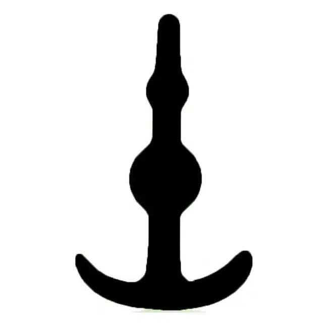 Чёрная анальная втулка SMILING SILICONE BUTT PLUG BLACK - 8,9 см