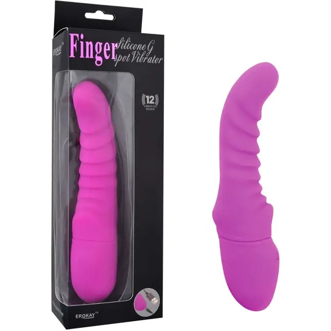 Фиолетовый вибратор Rechargeable G Curve - 20 см. Фотография 2.