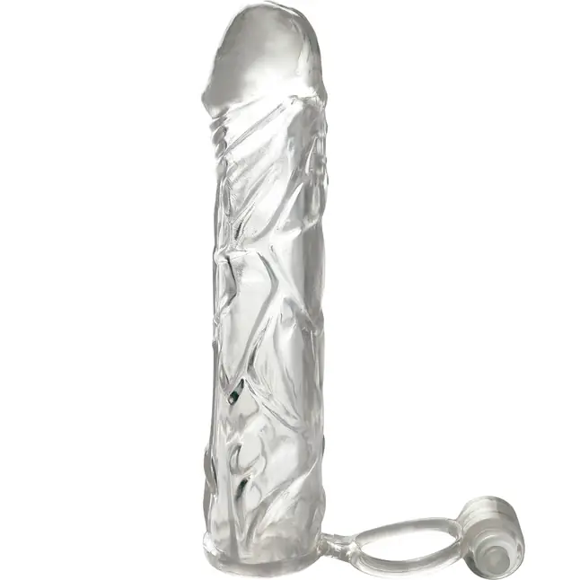 Удлиняющая насадка VIBRATING SUPER SLEEVE из прозрачного материала - 16 см - Fantasy X-tensions