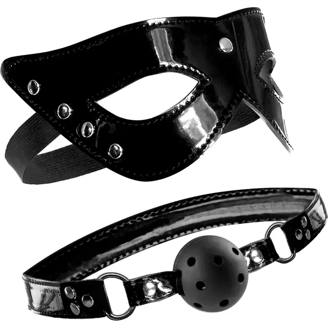 Лаковый комплект MASQUERADE MASK BALL GAG - Fetish Fantasy Limited Edition
