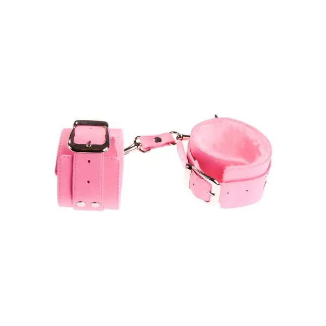 Розовые наручники с мягкой меховой подкладкой - BDSM accessories