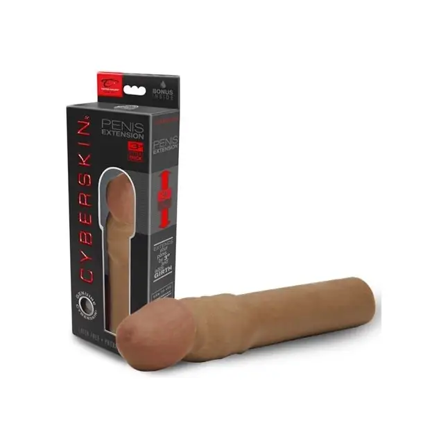 Темная насадка-удлинитель CyberSkin 3 inch Transformer Penis Extension Dark - 19 см - CyberSkin
