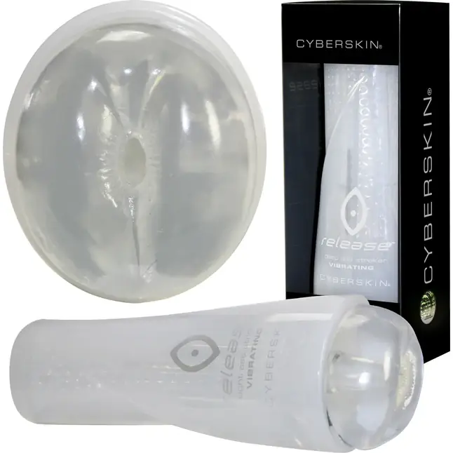 Прозрачный мастурбатор-анус в тубусе Cyberskin Tight Ass с вибрацией - CyberSkin