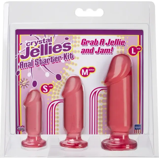 Набор розовых анальных фаллоимитаторов Crystal Jellies Anal Starter Kit - Crystal Jellies. Фотография 2.