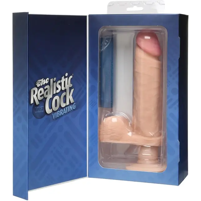 Вибромассажер-реалистик на присоске The Realistic Cock ULTRASKYN Vibrating 8”- 23,5 см - The Realistic Cock. Фотография 3.