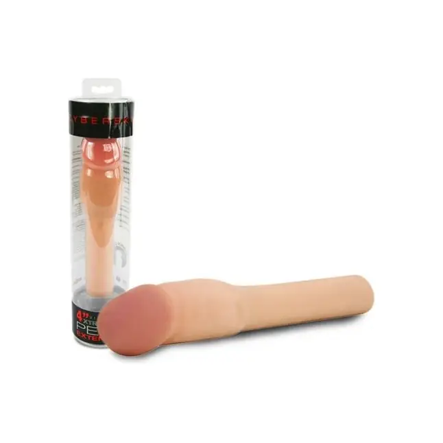 Насадка-удлинитель с вибрацией CyberSkin 4 inch Xtra Thick Vibrating Transformer Penis Extension Light - 21,6 см - CyberSkin. Фотография 2.