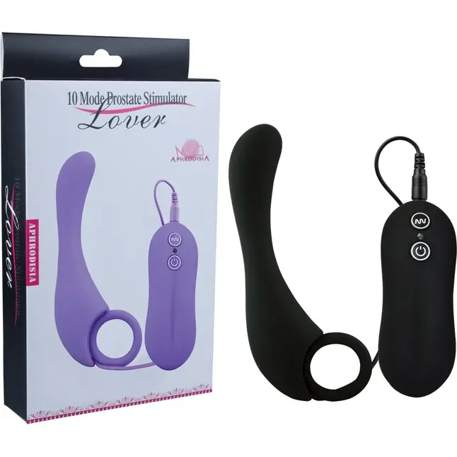 Чёрный вибростимулятор простаты Prostate Stimulator-Lover - 13 см