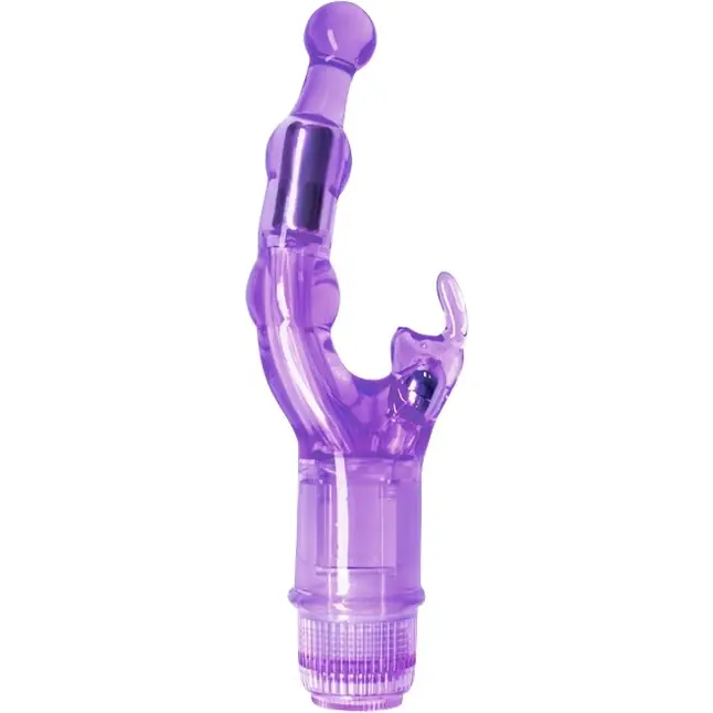 Голубой вибростимулятор Crystal Stimulator-Naughty Rabbit - 20 см