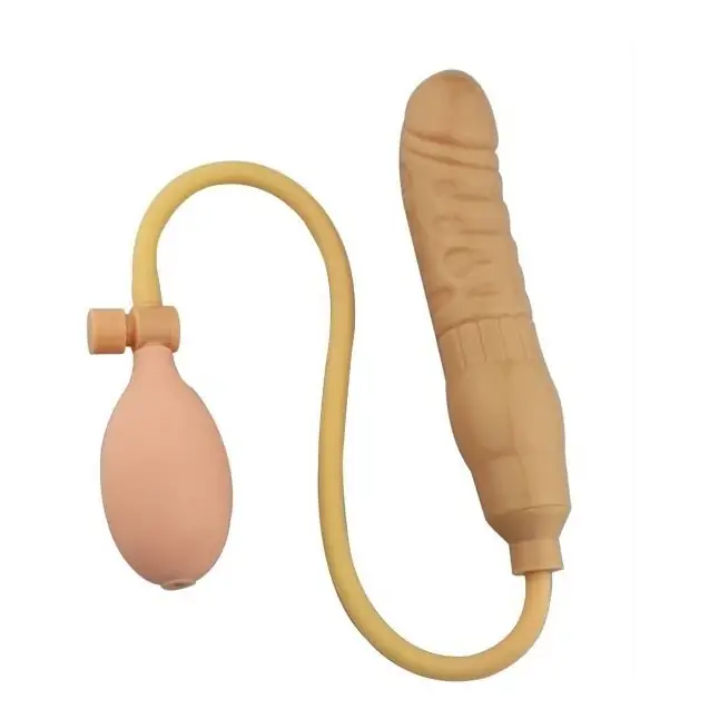 Телесный фаллоимитатор с грушей Pump Up Dong - 17 см