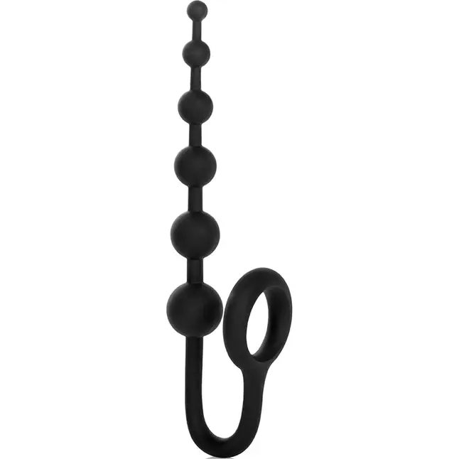 Чёрный анальный стимулятор с кольцом COLT BUDDY BALLS - 18,5 см - Colt