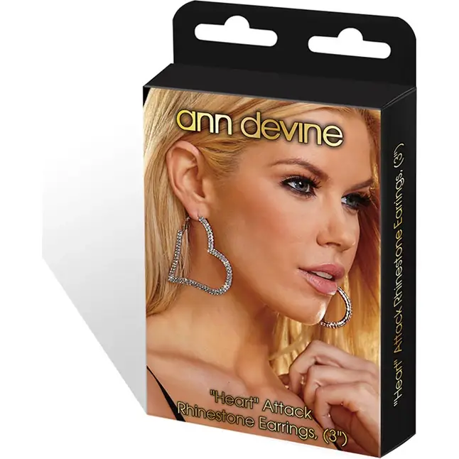 Серьги-сердца из кристаллов Heart Attack Earrings. Фотография 3.