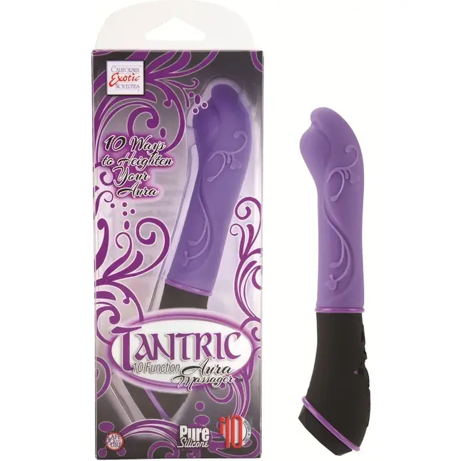 Фиолетовый вибромассажер из силикона TANTRIC AURA MASSAGER - 15 см - Tantric Collection