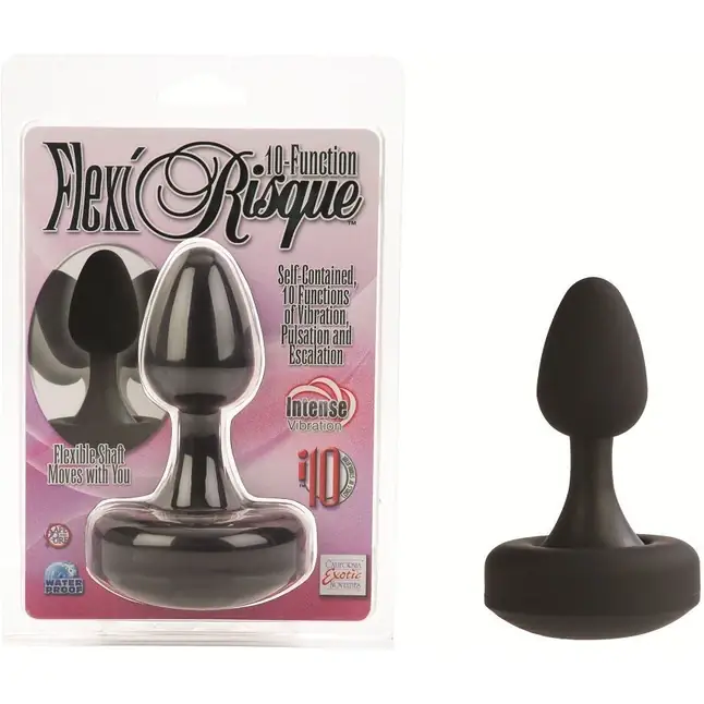 Чёрный анальный плаг с 10 функциями FLEXI RISQUE - 11 см - Risqué. Фотография 2.