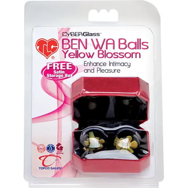 Вагинальные шарикиTLC CyberGlass Ben Wa Balls Yellow Blossom - TLC