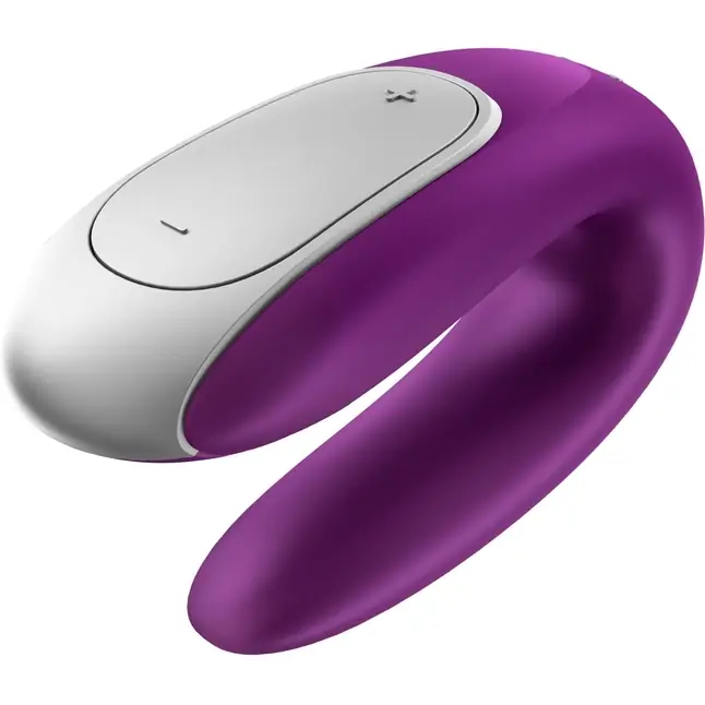 Фиолетовый вибромассажёр для пар Satisfyer Double Fun. Фотография 2.