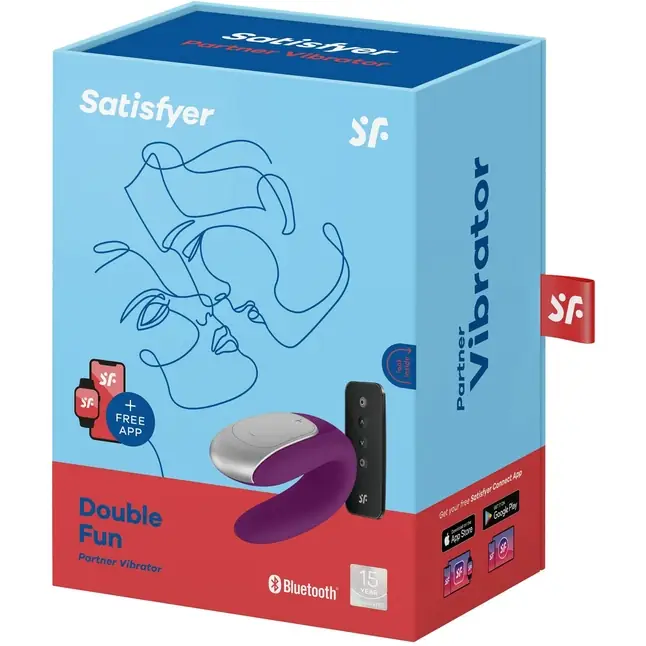 Фиолетовый вибромассажёр для пар Satisfyer Double Fun. Фотография 7.