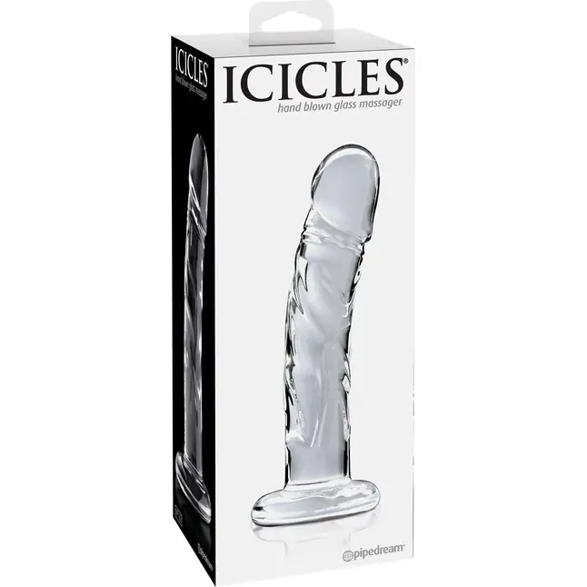 Прозрачный стеклянный фаллоимитатор Icicles №62 - 16,5 см - Icicles. Фотография 2.