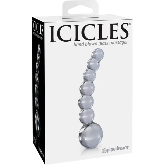 Прозрачный стеклянный стимулятор Icicles №66 - 12 см - Icicles. Фотография 2.
