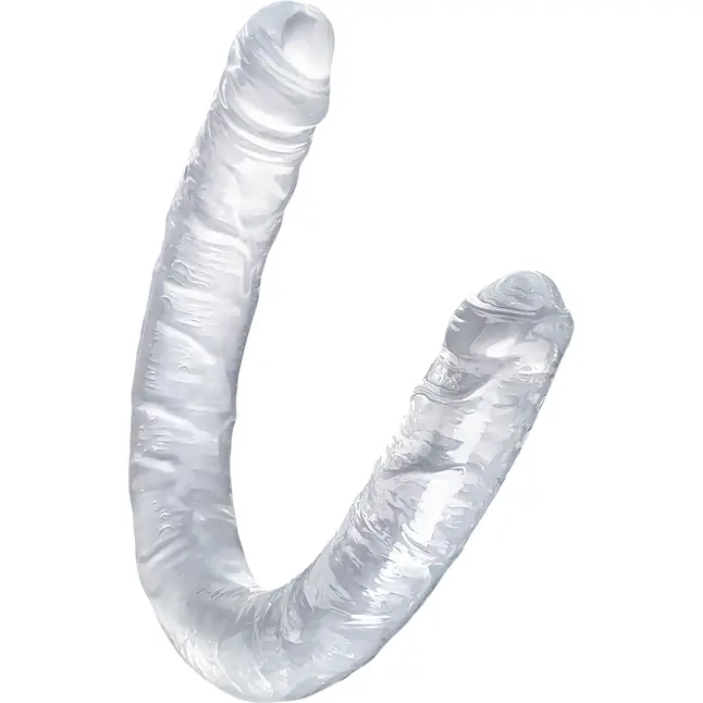 Прозрачный двухсторонний фаллоимитатор Double Dildo - 40 см. Фотография 2.