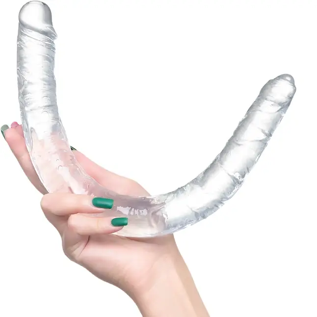 Прозрачный двухсторонний фаллоимитатор Double Dildo - 40 см. Фотография 4.