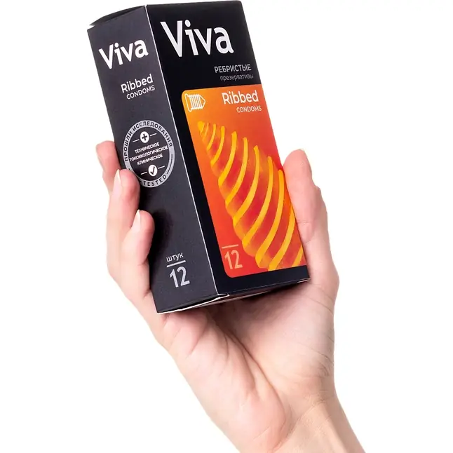 Ребристые презервативы VIVA Ribbed - 12 шт. Фотография 4.
