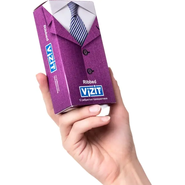 Ребристые презервативы VIZIT Ribbed - 12 шт. Фотография 4.