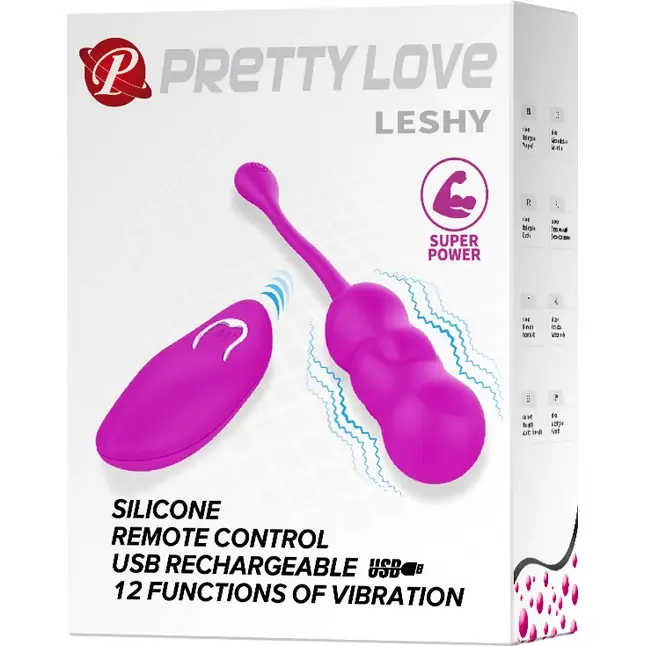 Лиловое виброяйцо Leshy с пультом ДУ - Pretty Love. Фотография 6.