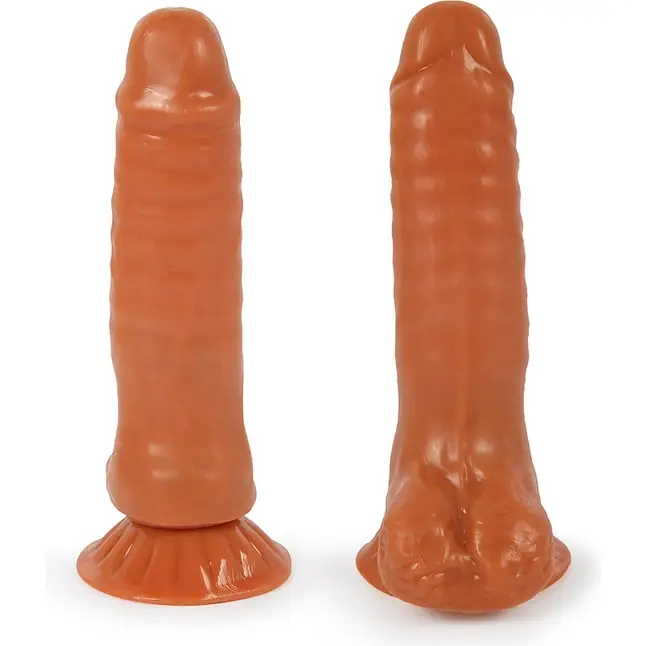Гладкий фаллоимитатор-реалистик с мошонкой - 18,5 см - EROWOMAN REALISTIC. Фотография 5.