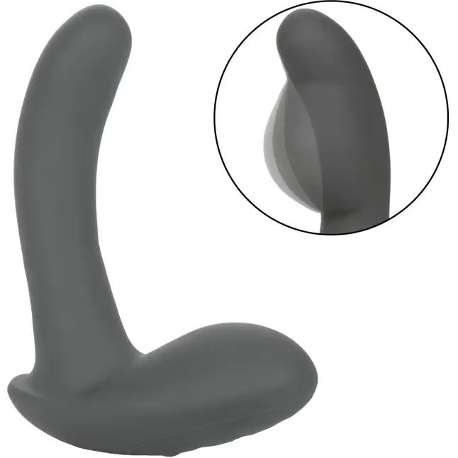 Серый стимулятор простаты Remote Control Inflatable Probe с вибрацией и функцией расширения - 11,5 см - Eclipse
