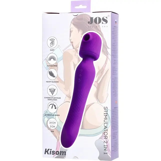 Фиолетовый универсальный стимулятор Kisom - 24 см. Фотография 10.