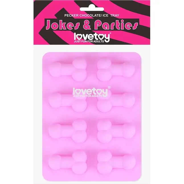 Розовая формочка для льда и шоколада Pecker Chocolate/Ice Tray