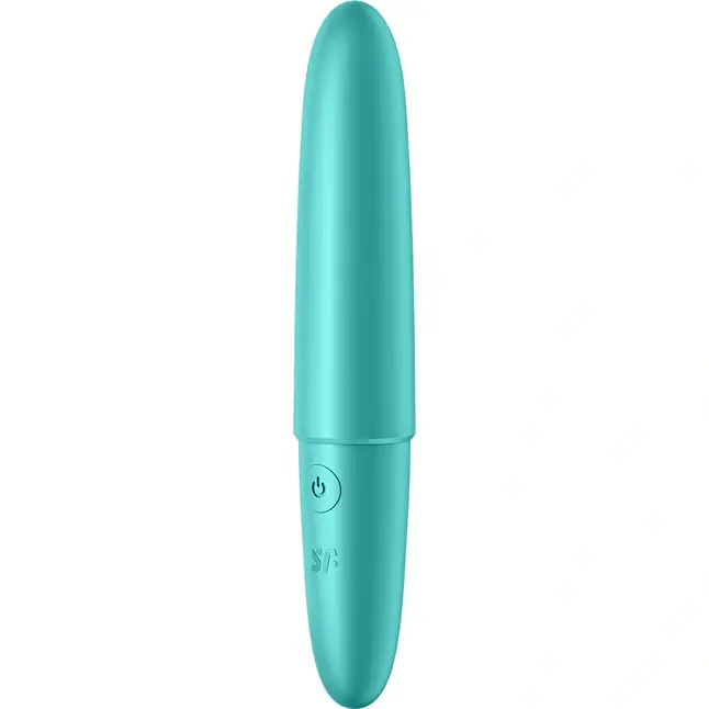 Бирюзовый мини-вибратор Ultra Power Bullet 6. Фотография 5.