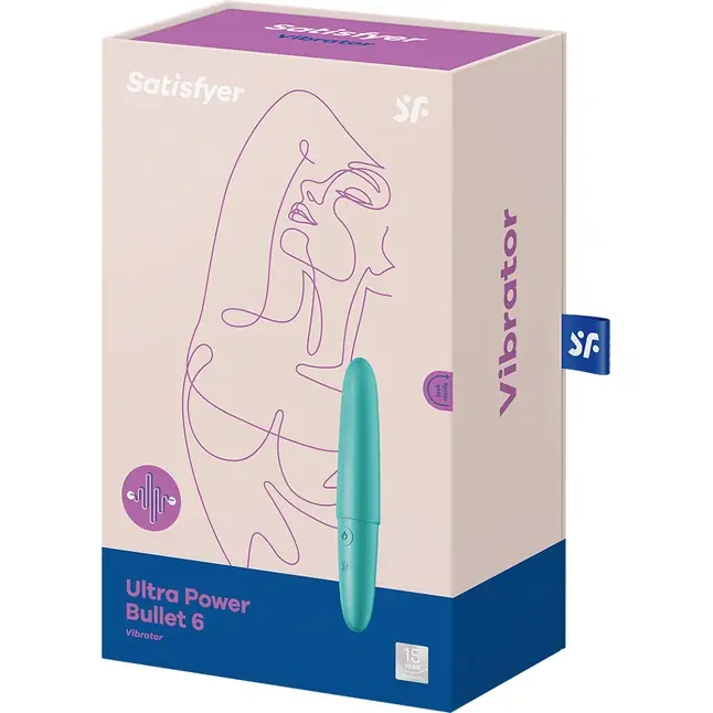 Бирюзовый мини-вибратор Ultra Power Bullet 6. Фотография 7.