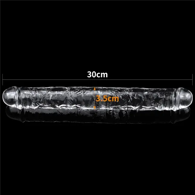 Прозрачный двусторонний фаллоимитатор Flawless Clear Double Dildo - 30 см. Фотография 3.