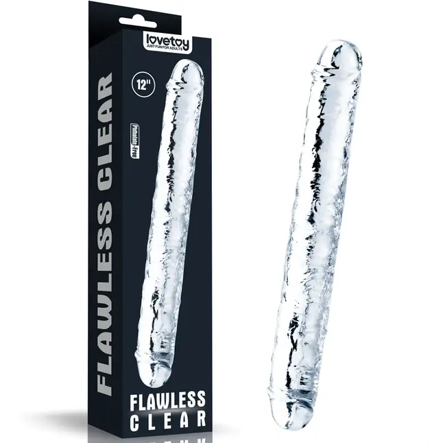 Прозрачный двусторонний фаллоимитатор Flawless Clear Double Dildo - 30 см