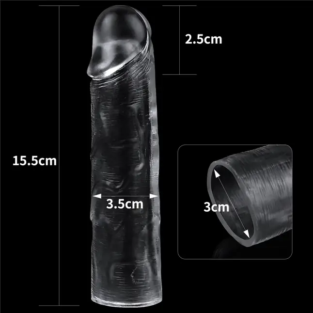 Прозрачная насадка-удлинитель Flawless Clear Penis Sleeve Add 1 - 15,5 см. Фотография 3.