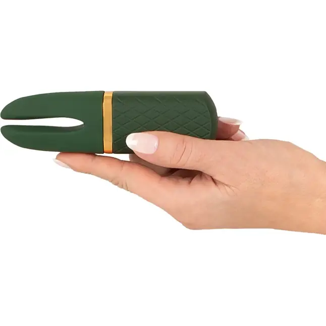 Зеленый вибратор Luxurious Split Tip Vibrator - 13,1 см - You2Toys. Фотография 3.