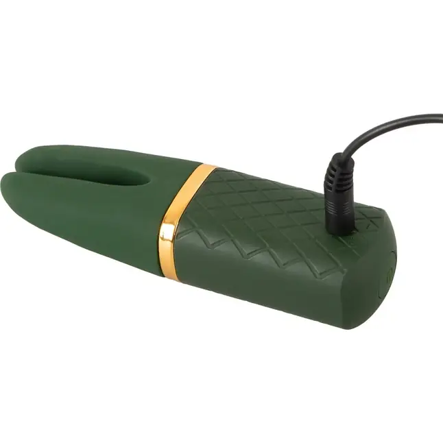 Зеленый вибратор Luxurious Split Tip Vibrator - 13,1 см - You2Toys. Фотография 5.