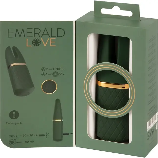 Зеленый вибратор Luxurious Split Tip Vibrator - 13,1 см - You2Toys. Фотография 9.