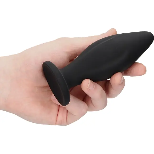 Черная анальная пробка Edgy Butt Plug - 11,4 см - Ouch!. Фотография 2.