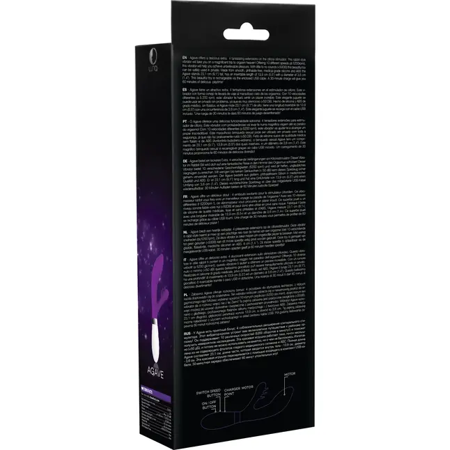 Фиолетовый вибратор-кролик Agave - 23,1 см - Luna. Фотография 5.