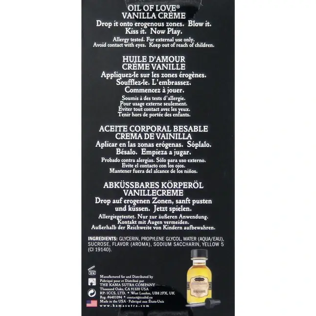Масло для ласк с ароматом ванили Oil of Love Vanilla Creme - 22 мл. Фотография 3.
